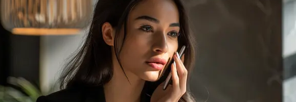 Example of woman using voicemail