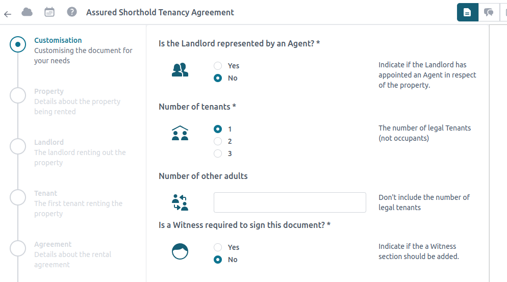 Example of document creation with guidance